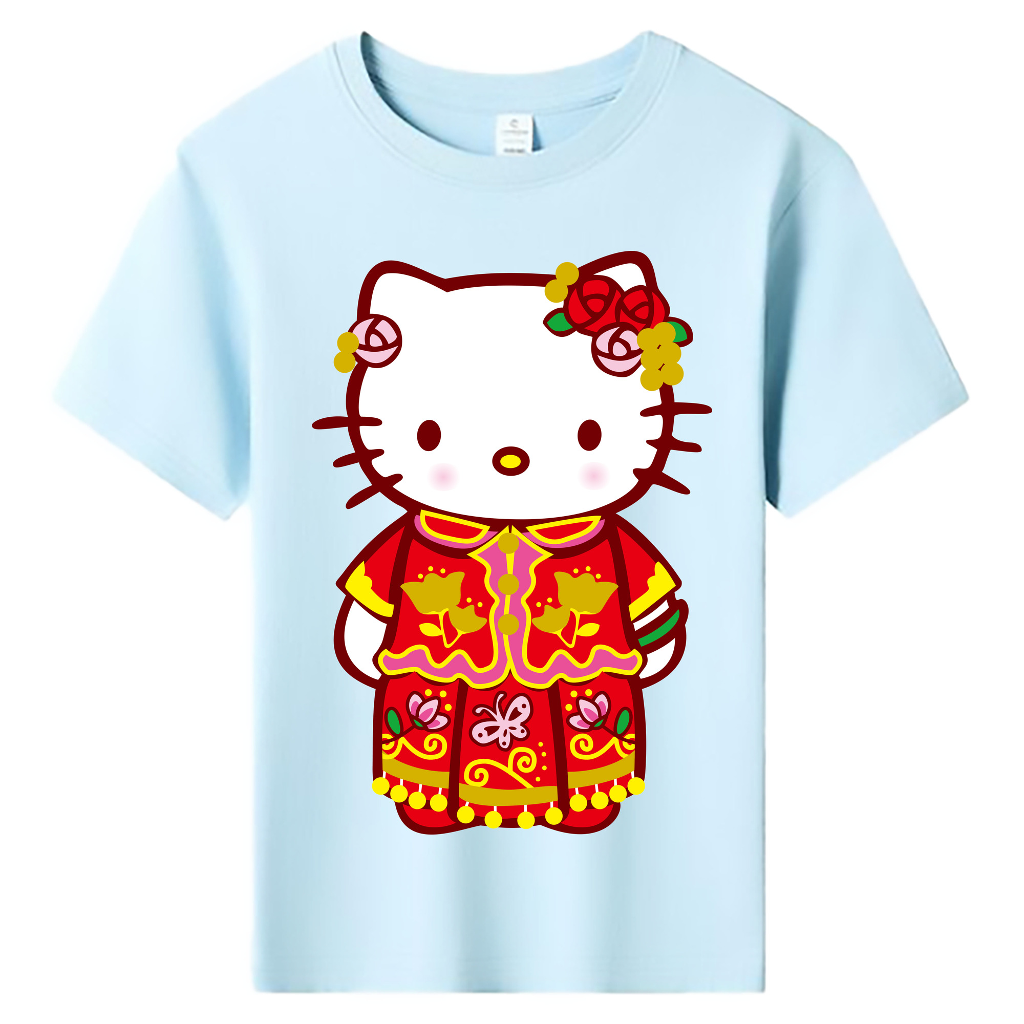（画像用） Hello Kitty ハローキティ 綿100％キッズTシャツ（フロントプリント）